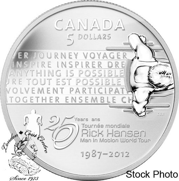 Canada: 2012 $5 Pure Silver Rick Hansen Coin Canada: 2012 $5 Pure Silver Rick Hansen Coin