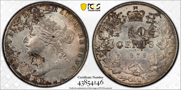 Canada: 1872H 50 Cents PCGS AU Details