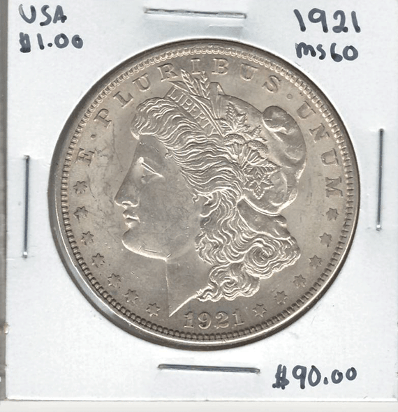United States: 1921 Morgan Dollar MS60 United States: 1921 Morgan Dollar MS60