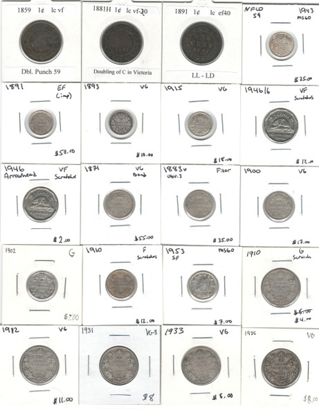 Canada: Coin Collection Bulk Lot Includes Silver (20 Pieces)  *See Photos*