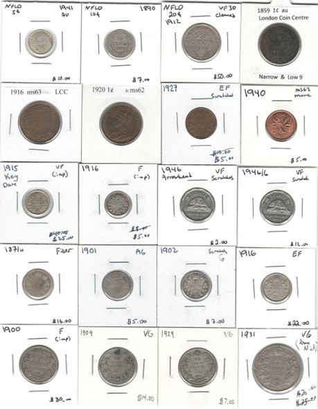 Canada: Coin Collection Bulk Lot Includes Silver  (20 Pieces)  *See Photos*