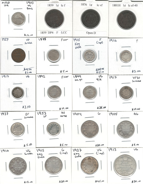 Canada: Coin Collection Bulk  Lot Includes Silver  (20 Pieces)  *See Photos*