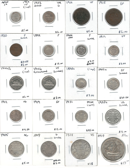 Canada:  Coin  Collection  Bulk Lot  Includes Silver  (20 Pieces)  *See Photos*