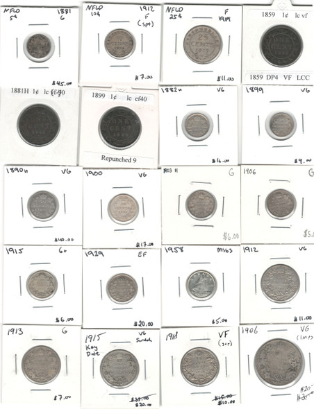 Canada:  Coin  Collection  Bulk Lot  Includes  Silver  (20 Pieces)  *See Photos*