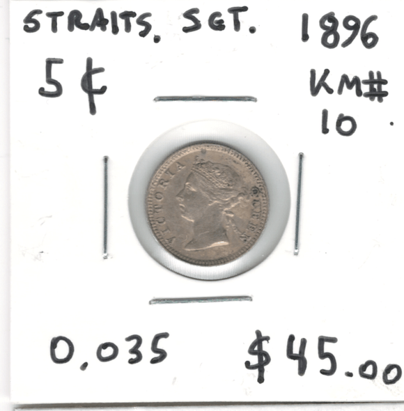 Straits Settlements: 1896 5 Cents #2