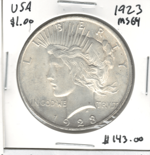 United States: 1923 Peace Dollar MS64 United States: 1923 Peace Dollar MS64