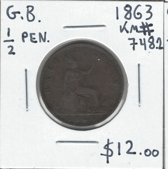 Great Britain: 1863 1/2 Penny