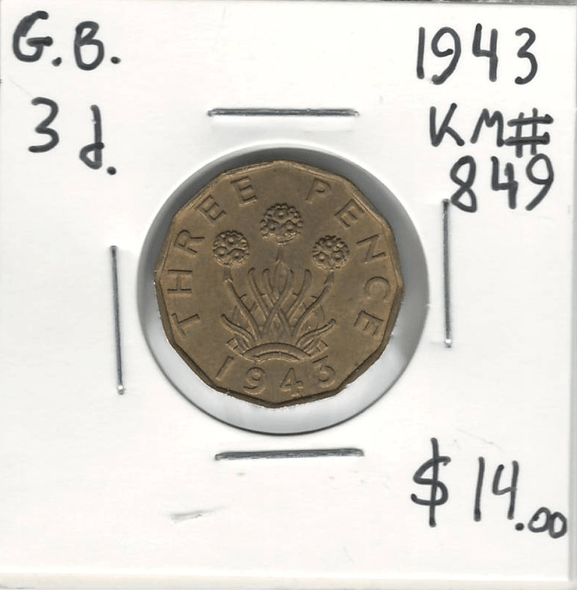 Great Britain: 1943 3 Pence #2 Great Britain: 1943 3 Pence #2