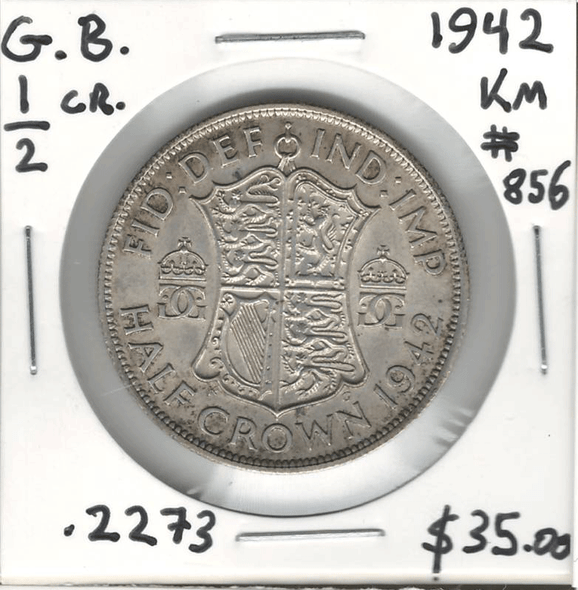 Great Britain: 1942 1/2 Crown #2 Great Britain: 1942 1/2 Crown #2