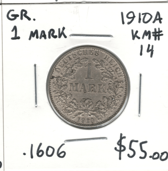 Germany: 1910A 1 Mark
