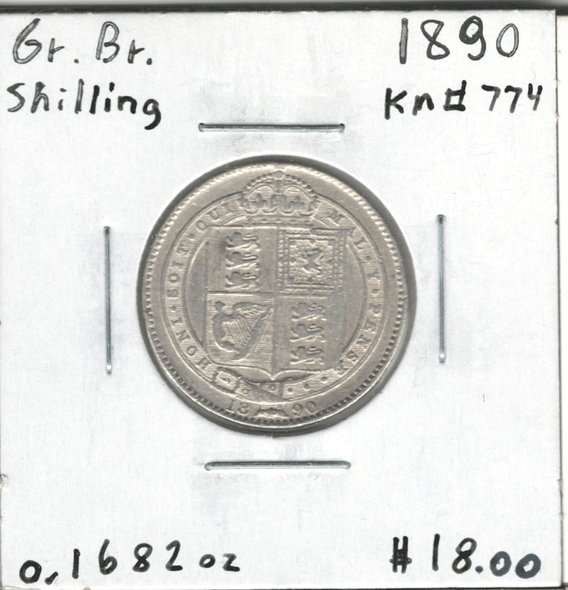 Great Britain: 1890 Shilling #5