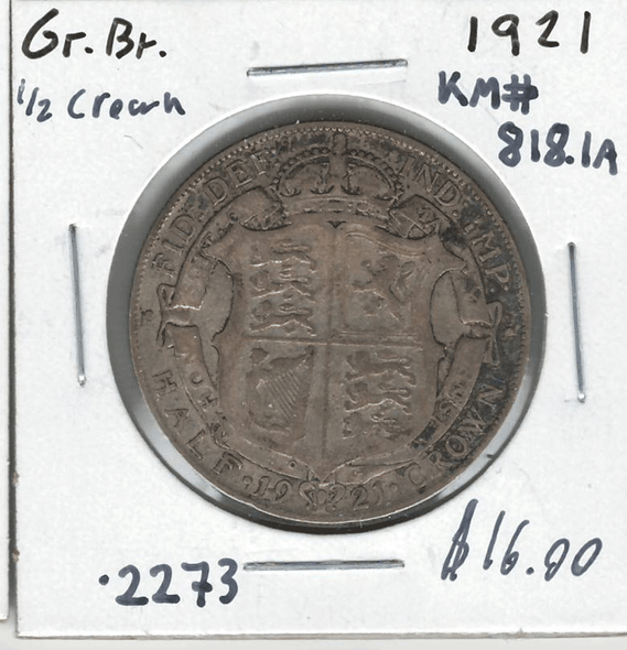 Great Britain: 1921 1/2 Crown #4