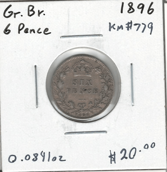 Great Britain: 1896 6 Pence #4 Great Britain: 1896 6 Pence #4