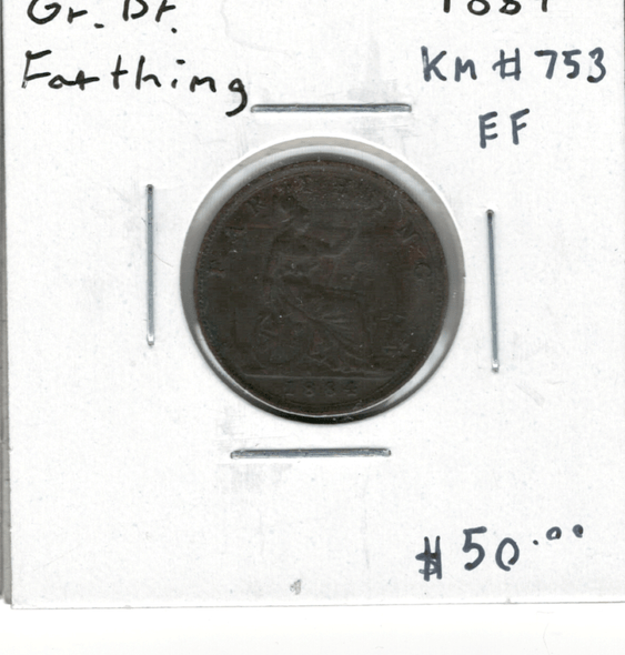 Great Britain: 1884 Farthing #3