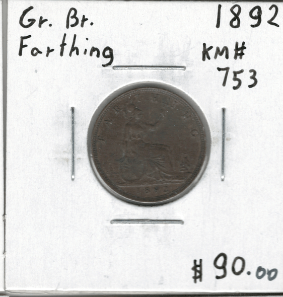 Great Britain: 1892 Farthing Great Britain: 1892 Farthing