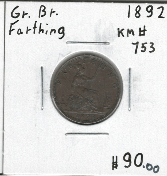 Great Britain: 1892 Farthing #2