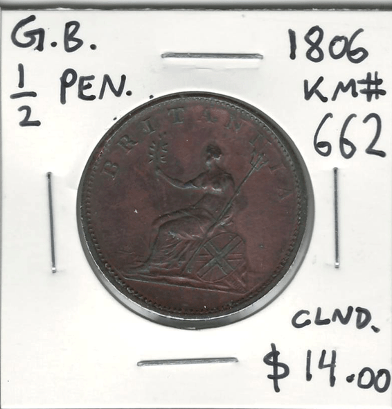 Great Britain: 1806 1/2 Penny #4