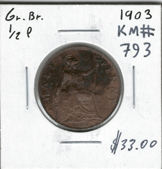 Great Britain: 1903 1/2 Penny Great Britain: 1903 1/2 Penny