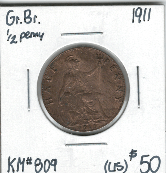 Great Britain: 1911 1/2 Penny