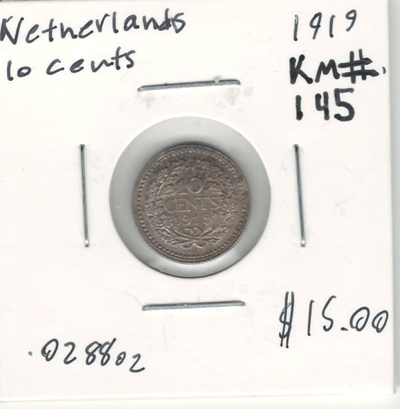 Netherlands: 1919 10 Cents