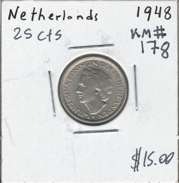 Netherlands: 1948 25 Cents