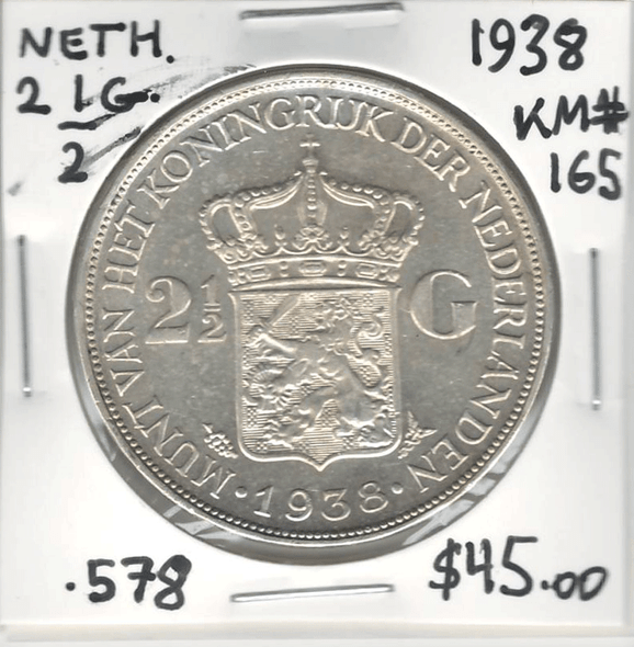 Netherlands: 1938 2 1/2 Gulden #2 Netherlands: 1938 2 1/2 Gulden #2