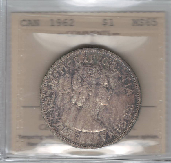 Canada: 1962 Silver Dollar ICCS MS65