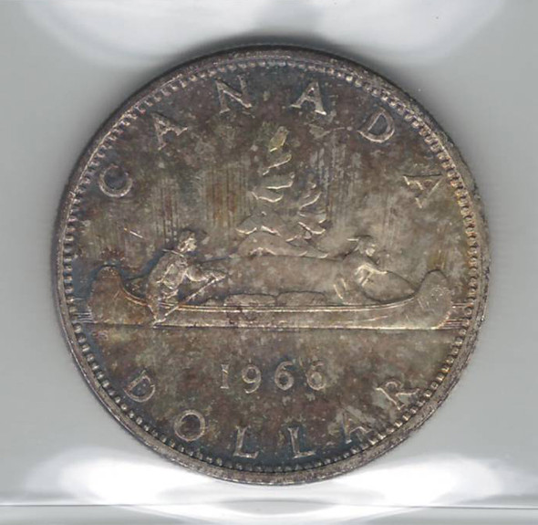Canada: 1966 Silver Dollar LB ICCS  MS65