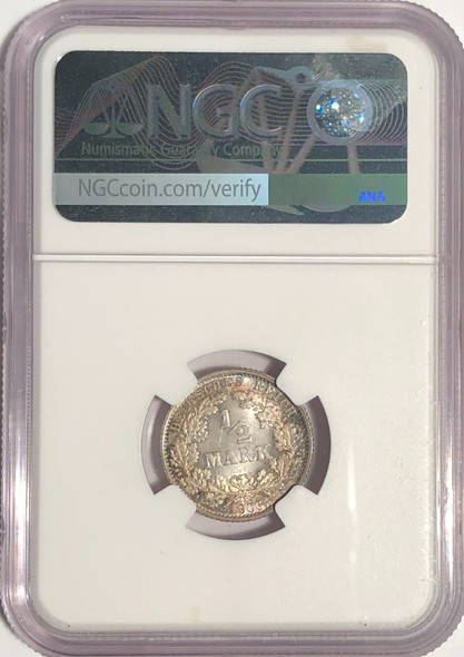 Germany: 1906F 1/2 Mark NGC MS67