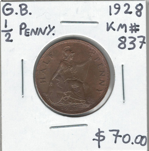 Great Britain: 1928 1/2 Penny