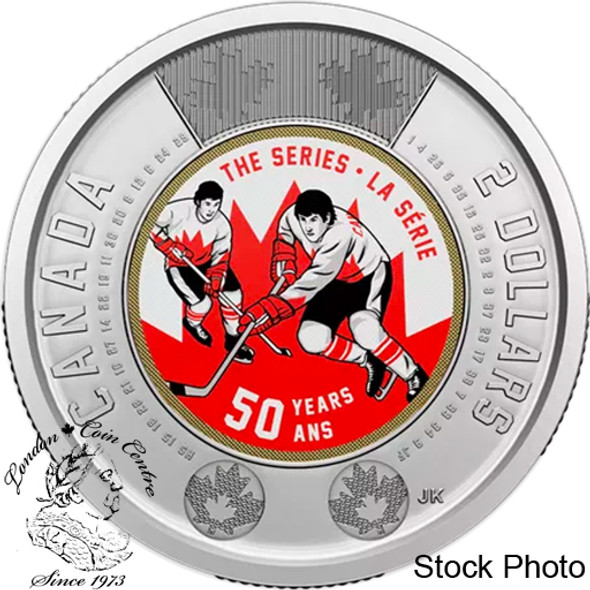 Canada: 2022 $2 Anniversary of the Hockey Summit Series Special Wrap Coloured Coin Roll (25 Coins)