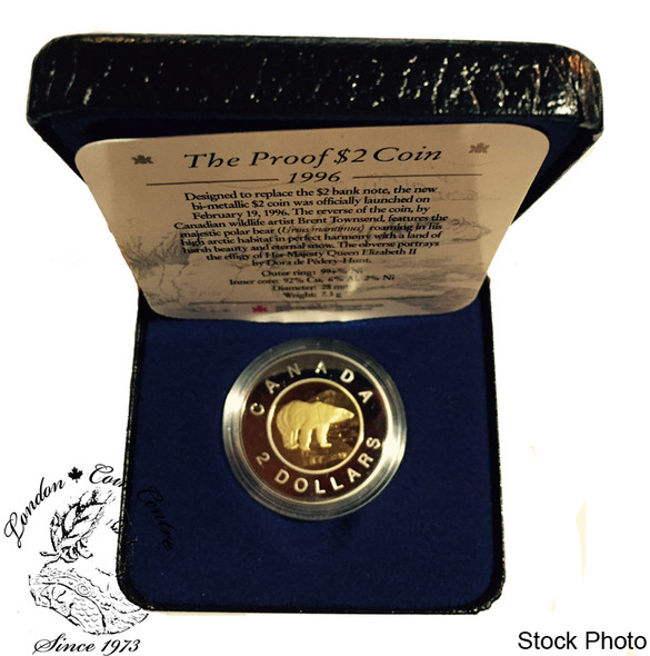 Canada: 1996 2 Dollar toonie Proof with Box & COA