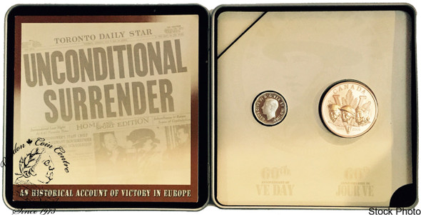 Canada: 2005 5 Cent VE Day Coin and Medallion Set Canada: 2005 5 Cent VE Day Coin and Medallion Set