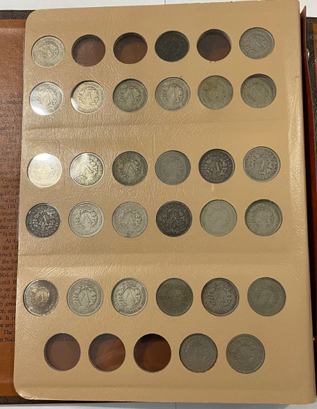 United States: 1883-1912 Collection Of Liberty Nickels In Book (29) pcs