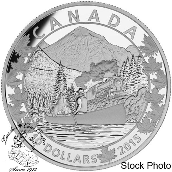 Canada: 2015 $10 Canoe Across Canada: Magnificent Mountains Silver Coin