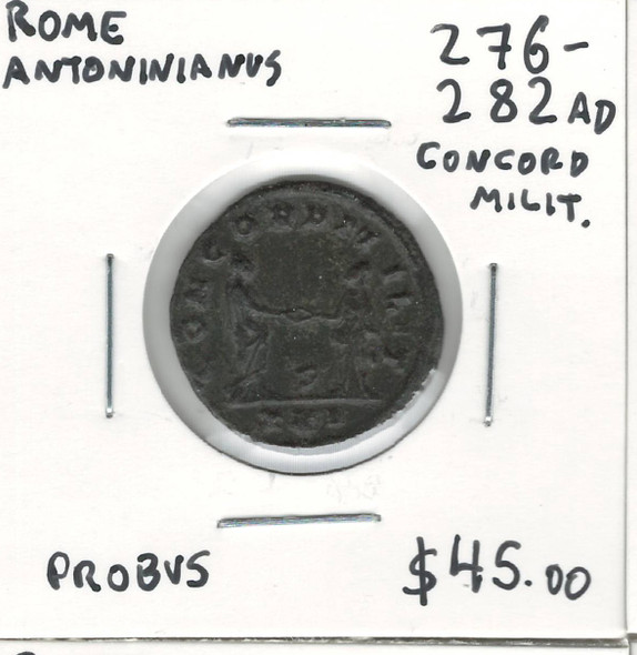 Roman: 276 - 282 AD Antoninianus Probus Concord Milit.