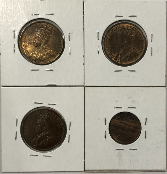 Canada:  1 Cent Penny Lot Collection  (4 Pieces)