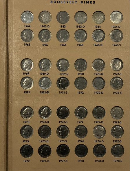 United States: 1946 - 2013 Roosevelt Dime Collection in Book - Complete!