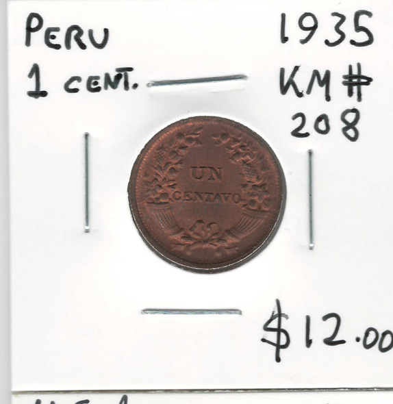 Peru:  1935  1 Centavo