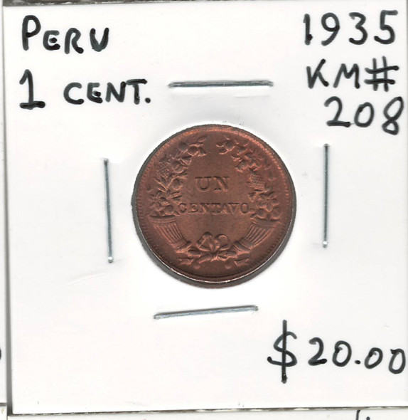 Peru:  1935  1  Centavo