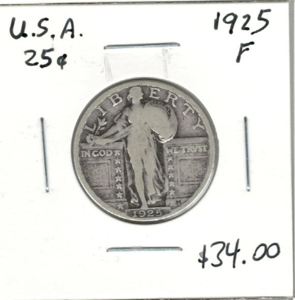 United States:  1925 25 Cent F12