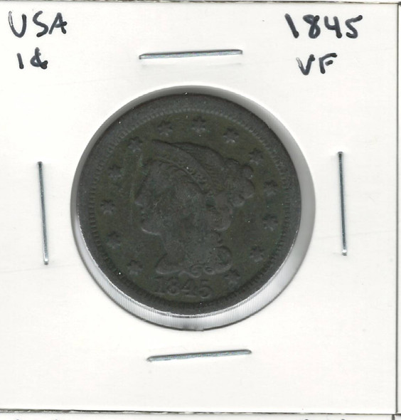 United States: 1845 1 Cent VF