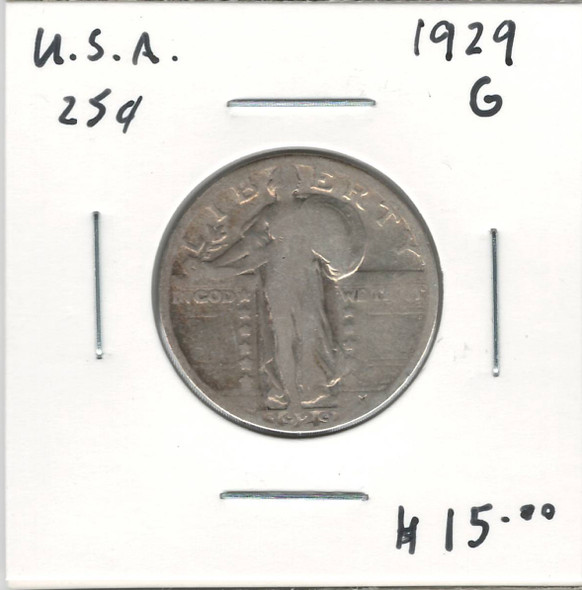 United States: 1929  25 Cent G4