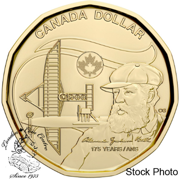 Canada: 2022 $1 175th Anniversary of the Birth of Alexander Graham Bell Non-Coloured Coin