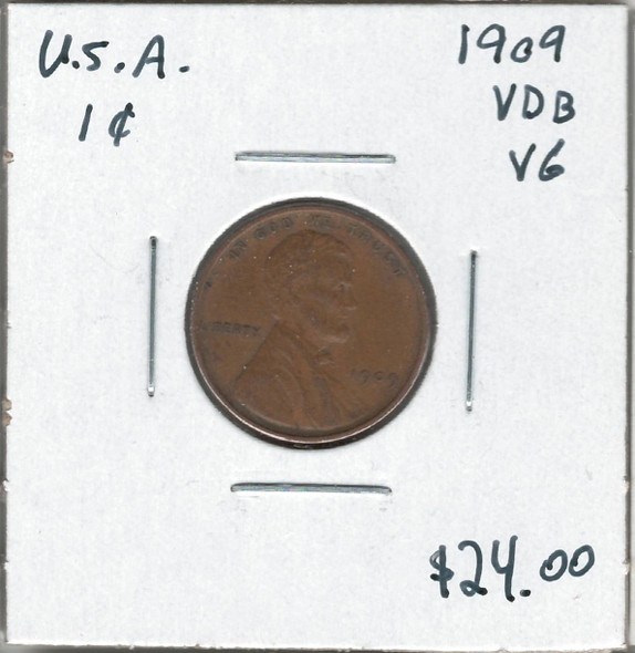 United States: 1909 VDB 1 Cent VG