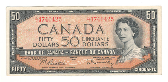 Canada:  1954  $50 Bank Of  Canada  Banknote BC-42b