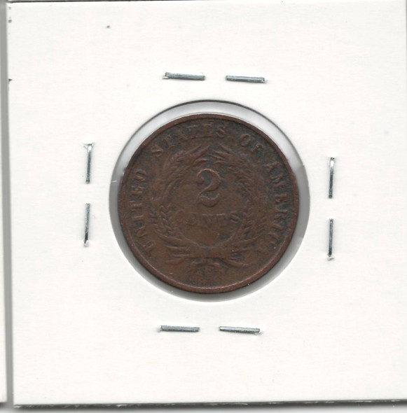United States: 1866 2 Cent VF with Pitting