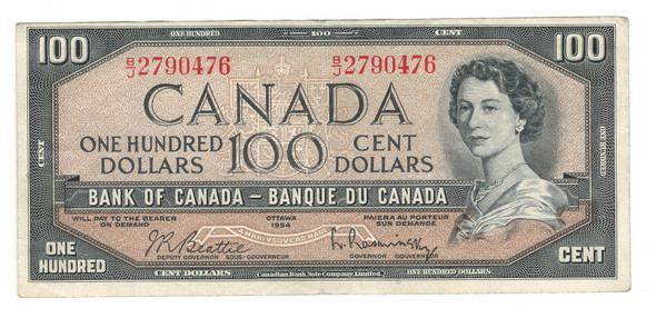 Canada: 1954  $100 Bank Of  Canada  Banknote  BC-43b