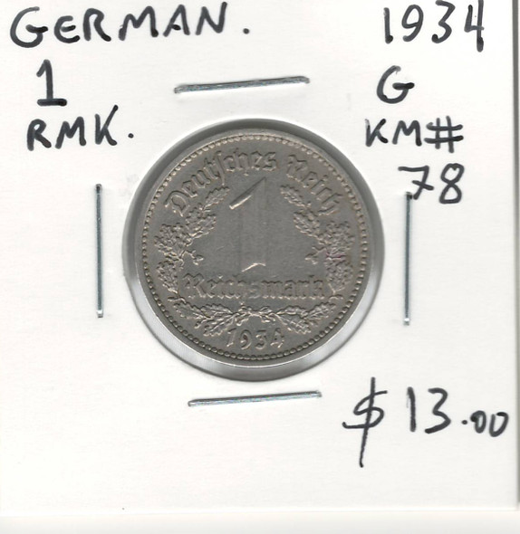 Germany: 1934 1 Reich Mark