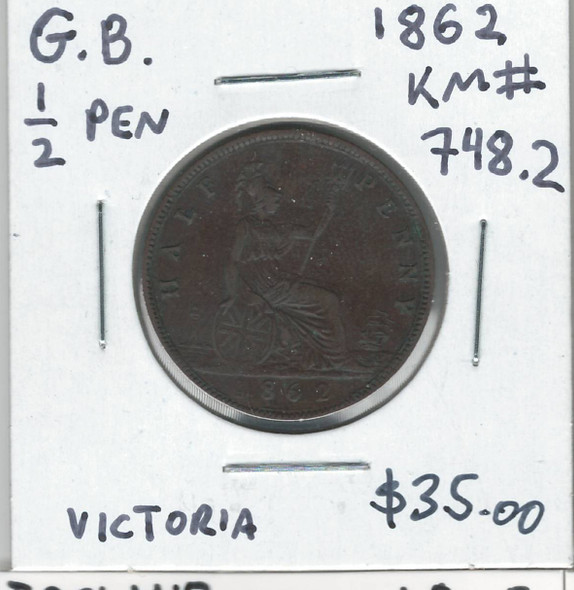 Great Britain: 1862  1/2 Penny